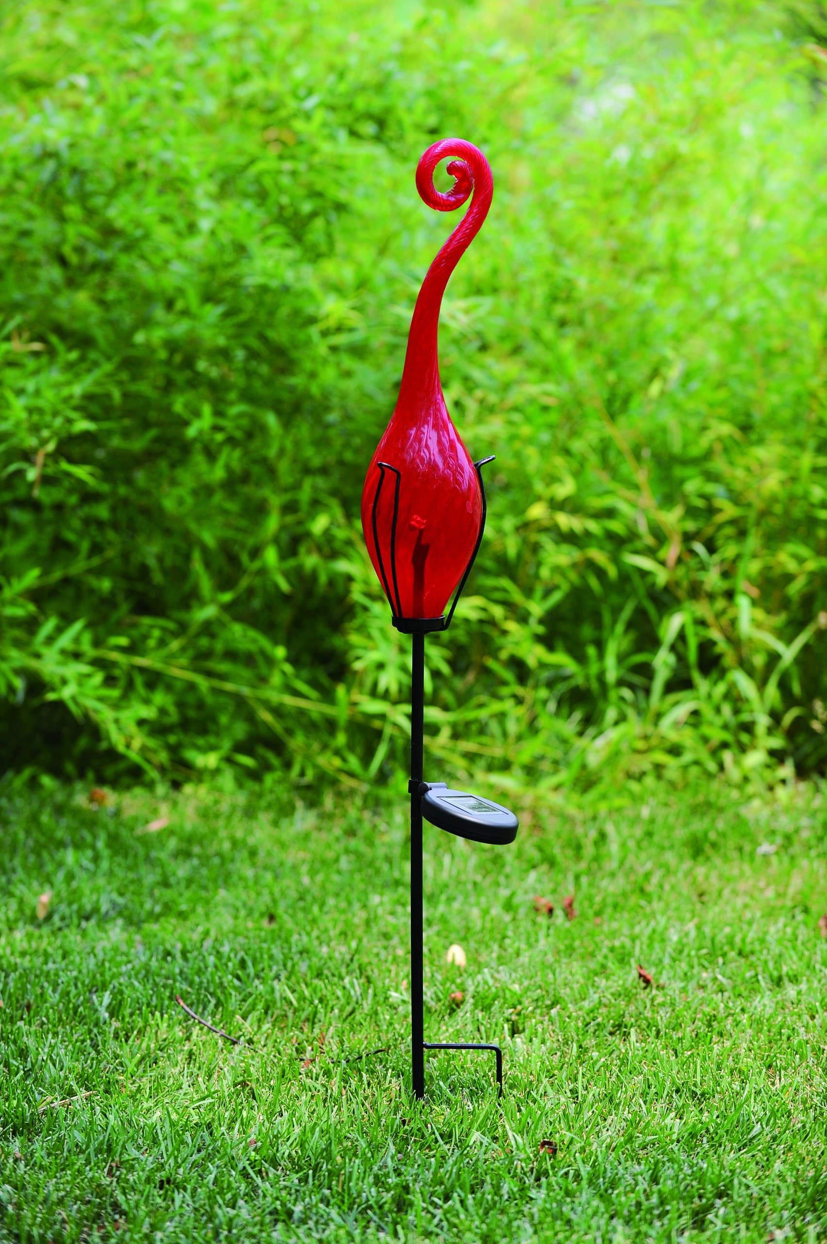 Solar Fiddle Top Yard Art, Red