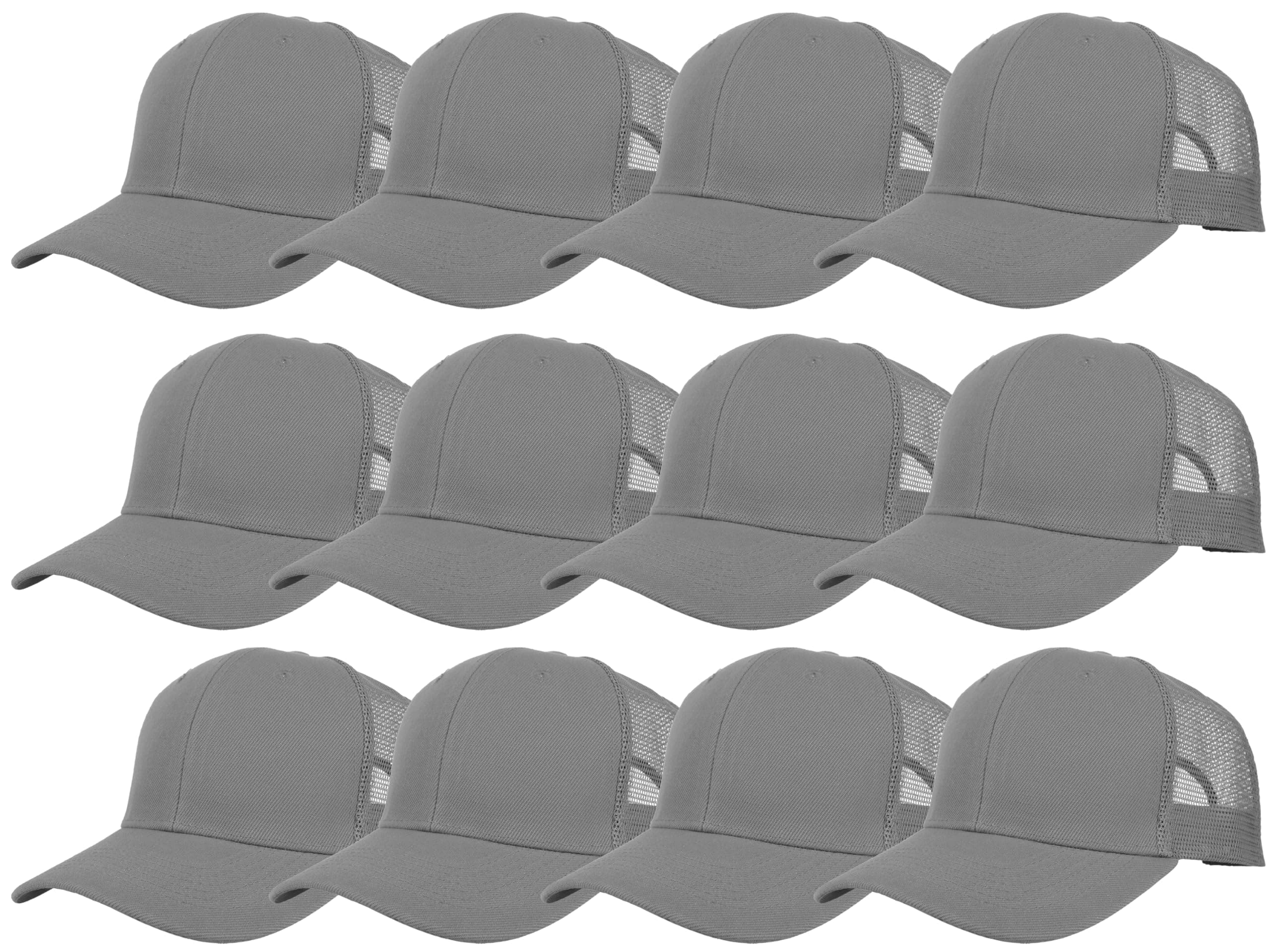 Mesh Trucker Hat Baseball Cap Structured Front Panel Wholesale LOT 12 Pack