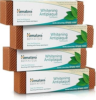 - Botanique Whitening Complete Care Toothpaste, Teeth Whitening, Fights Plaque, Fluoride Free, No Artificial Flavors, SLS Free, Cruelty Free, Foaming, Simply Mint Flavor, 5.29 Oz, 4 Pack