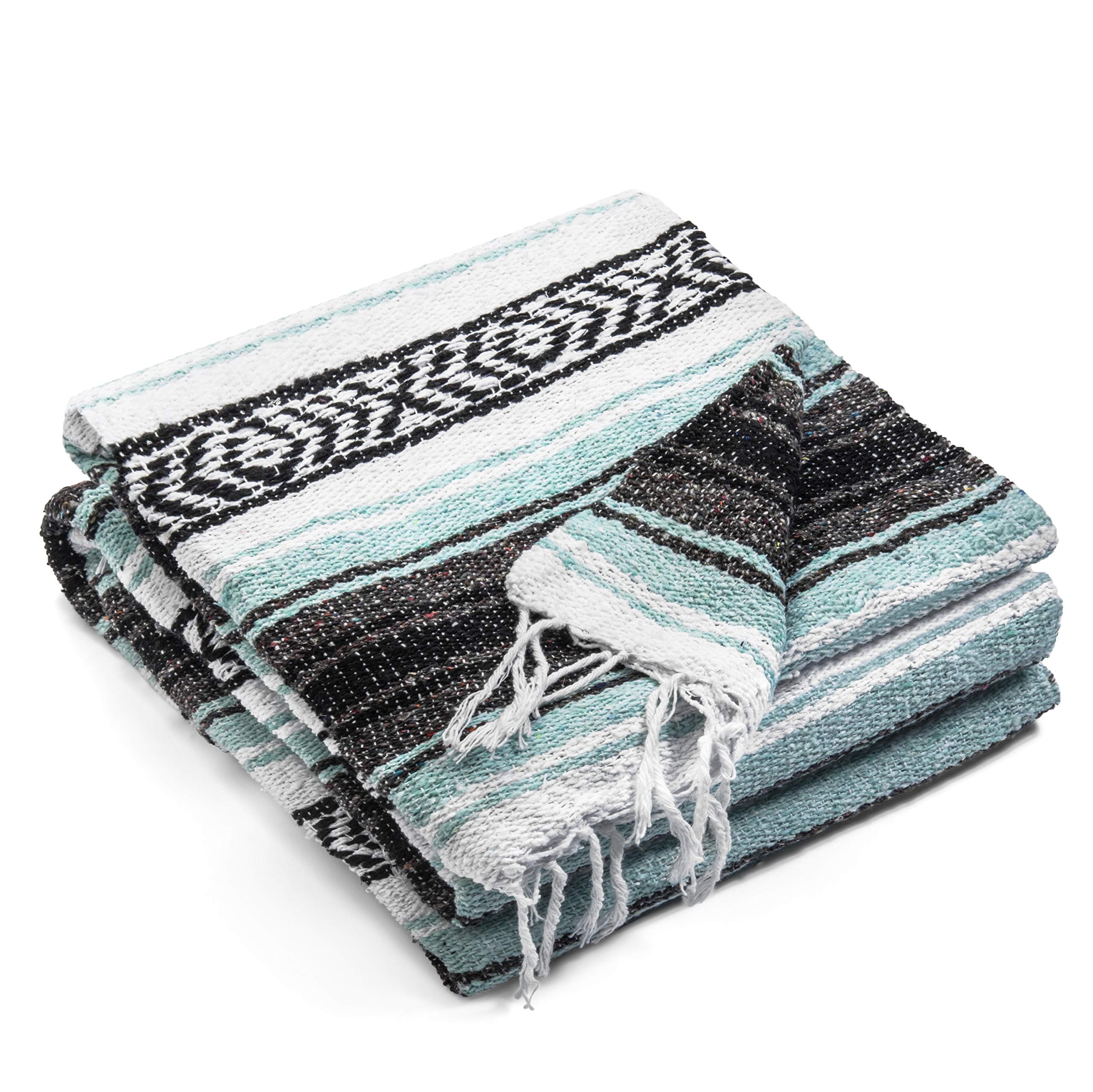 Topaz Hill Mexican Blanket - Mint Blue