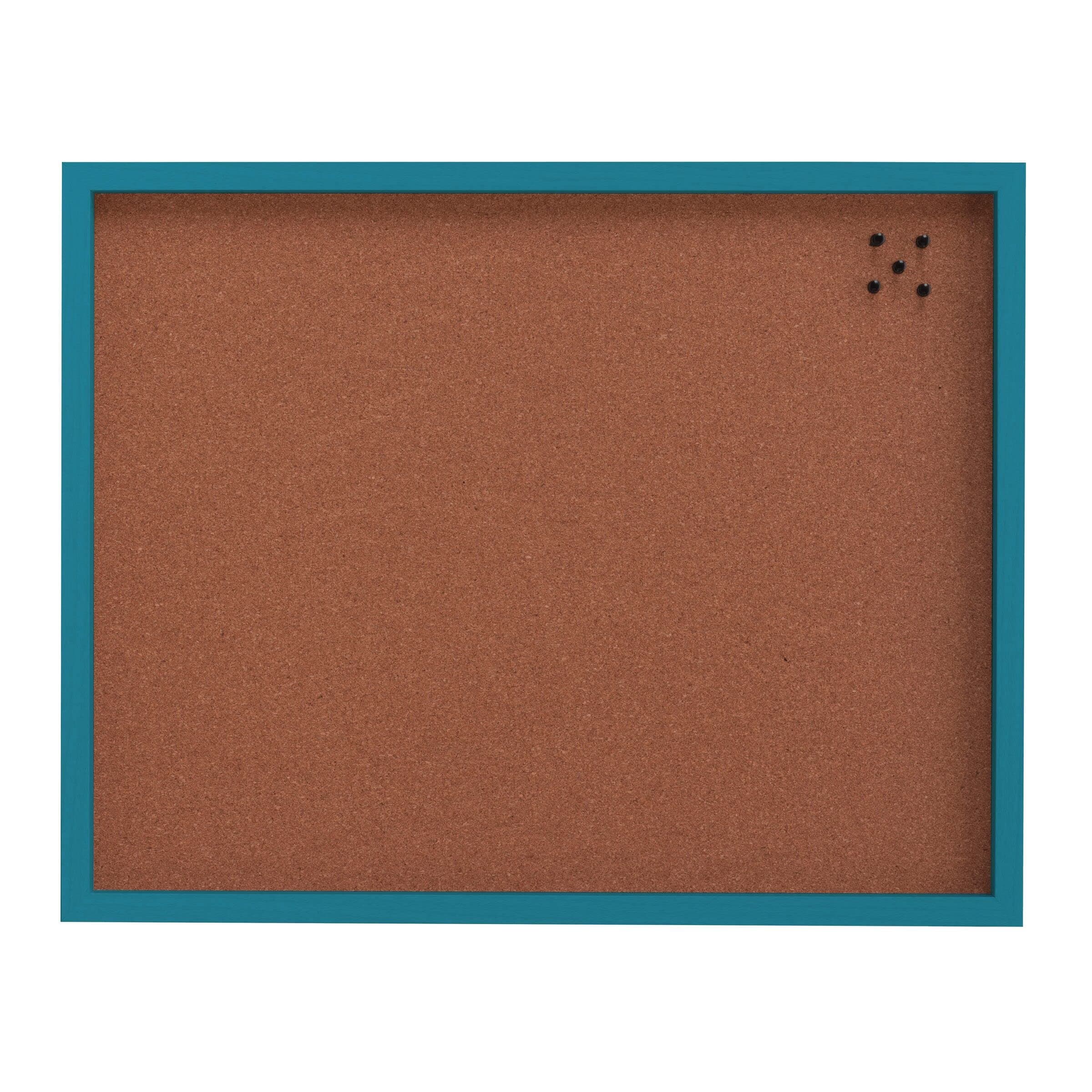 Mikasa Teal Framed Cork Board, Includes 5 Tacks, 21x17