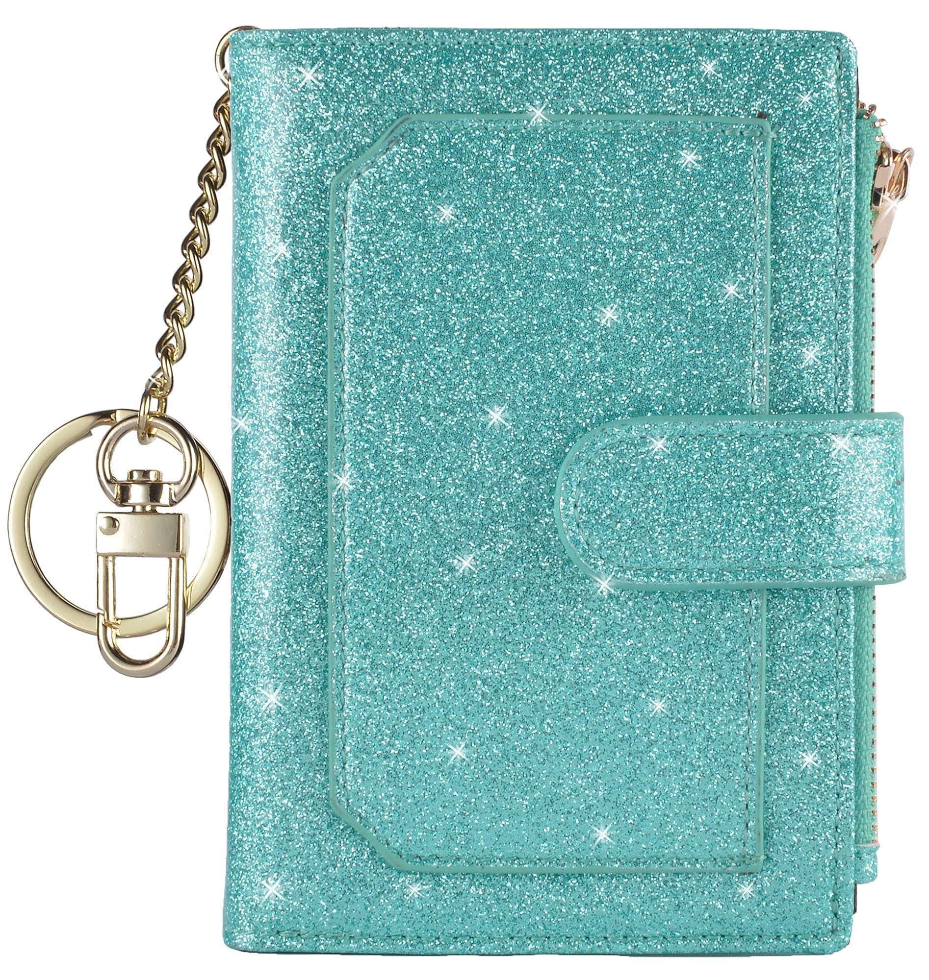 Womens Wallets RFID Small Compact Bifold Leather Card Holder Zip Pocket