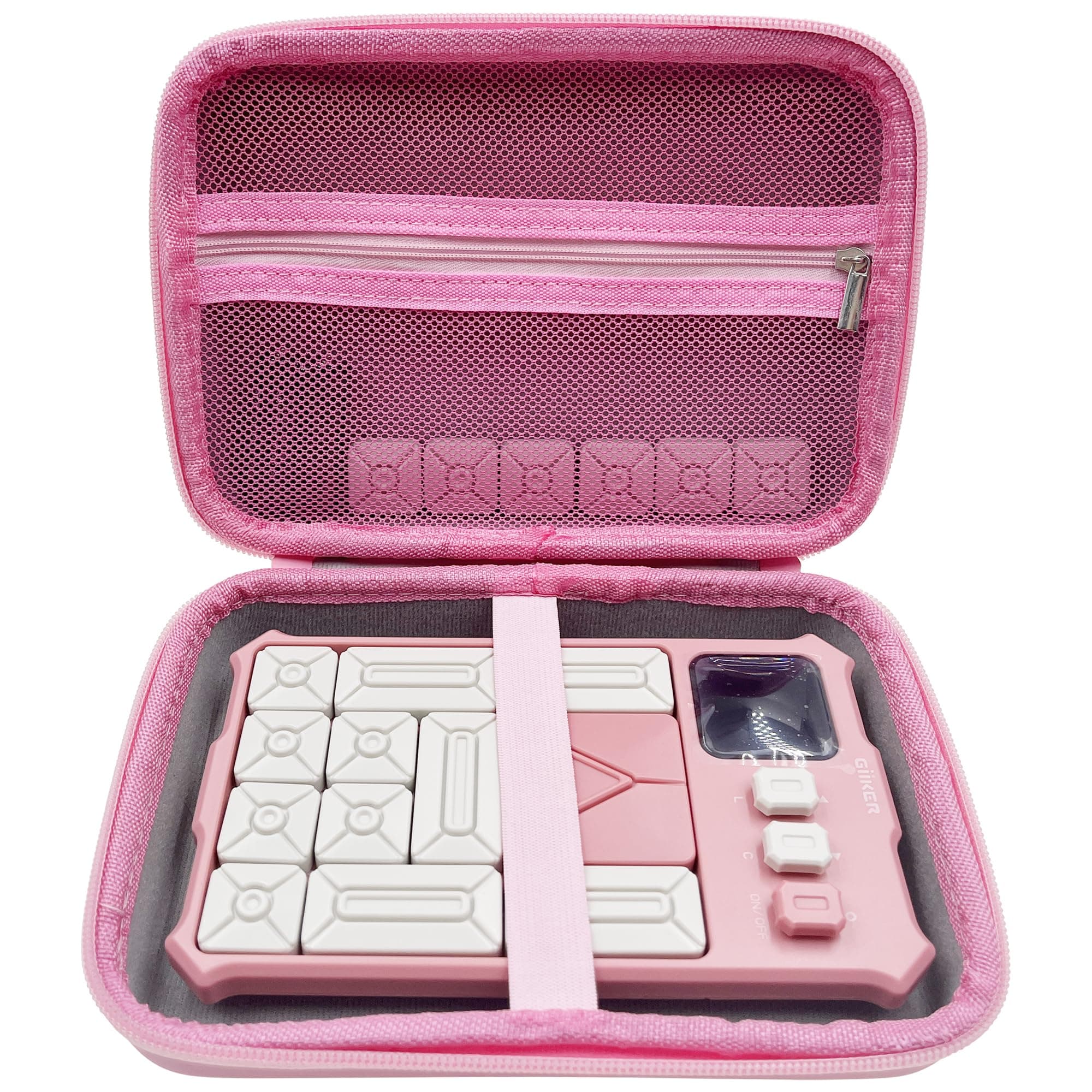 Hard Carrying EVA Case Compatible with Giiker Super Slide Brain Games, Storage Travel Case for Brain Teaser Puzzles, and Interactive Fidget Toys Handheld Games Console (Case Only) (Pink)