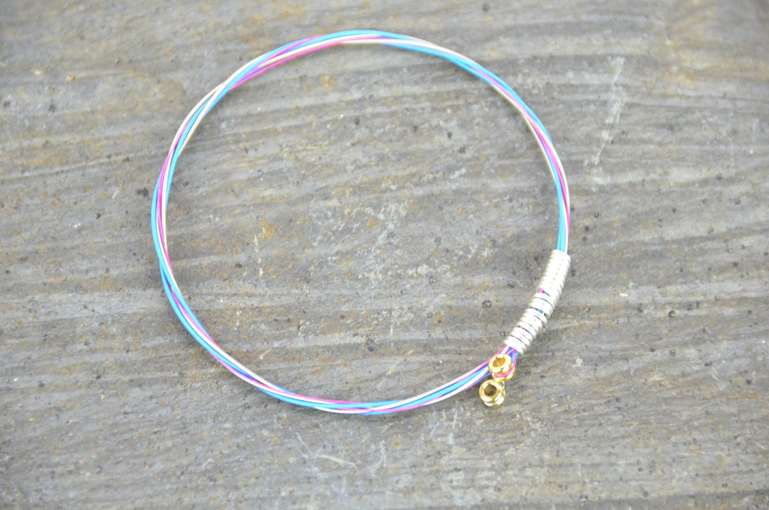Neon Black Light Reflective Guitar String Bracelet