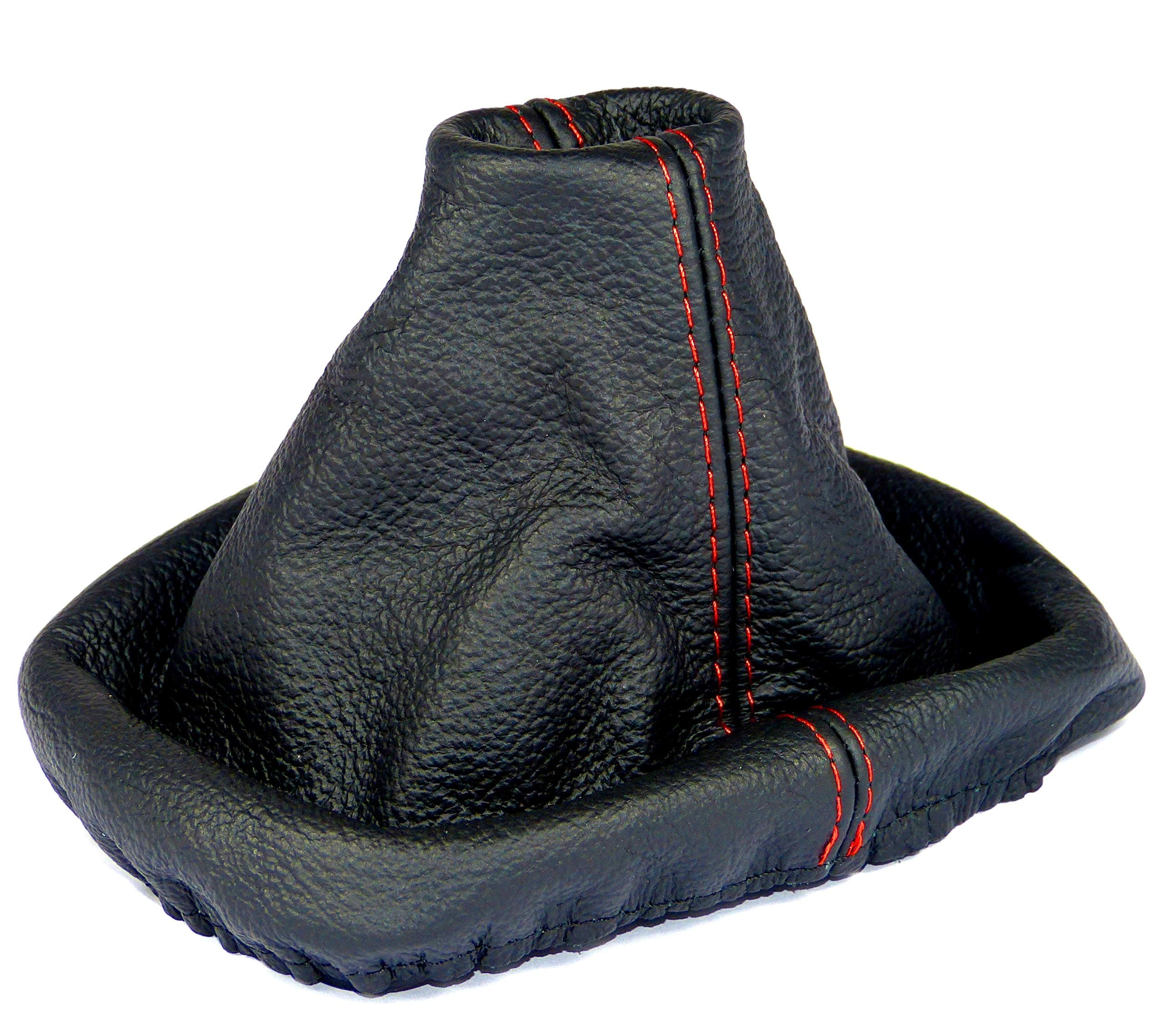 Shift Boot Cover Genuine Leather Compatible with VW Golf MK4 4 IV for Bora MK4 for Jetta MK4 1997-2006 Manual Transmission Black red Stitch