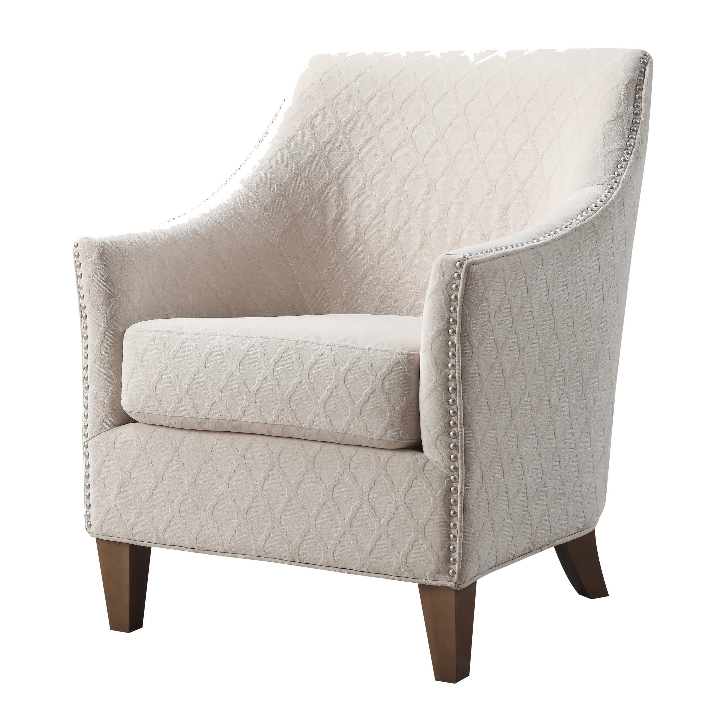 Emerald Home Furnishings U3721-05-09 Kismet Accent Chair with Diamond Pattern Fabric and Nailhead Trim, Standard