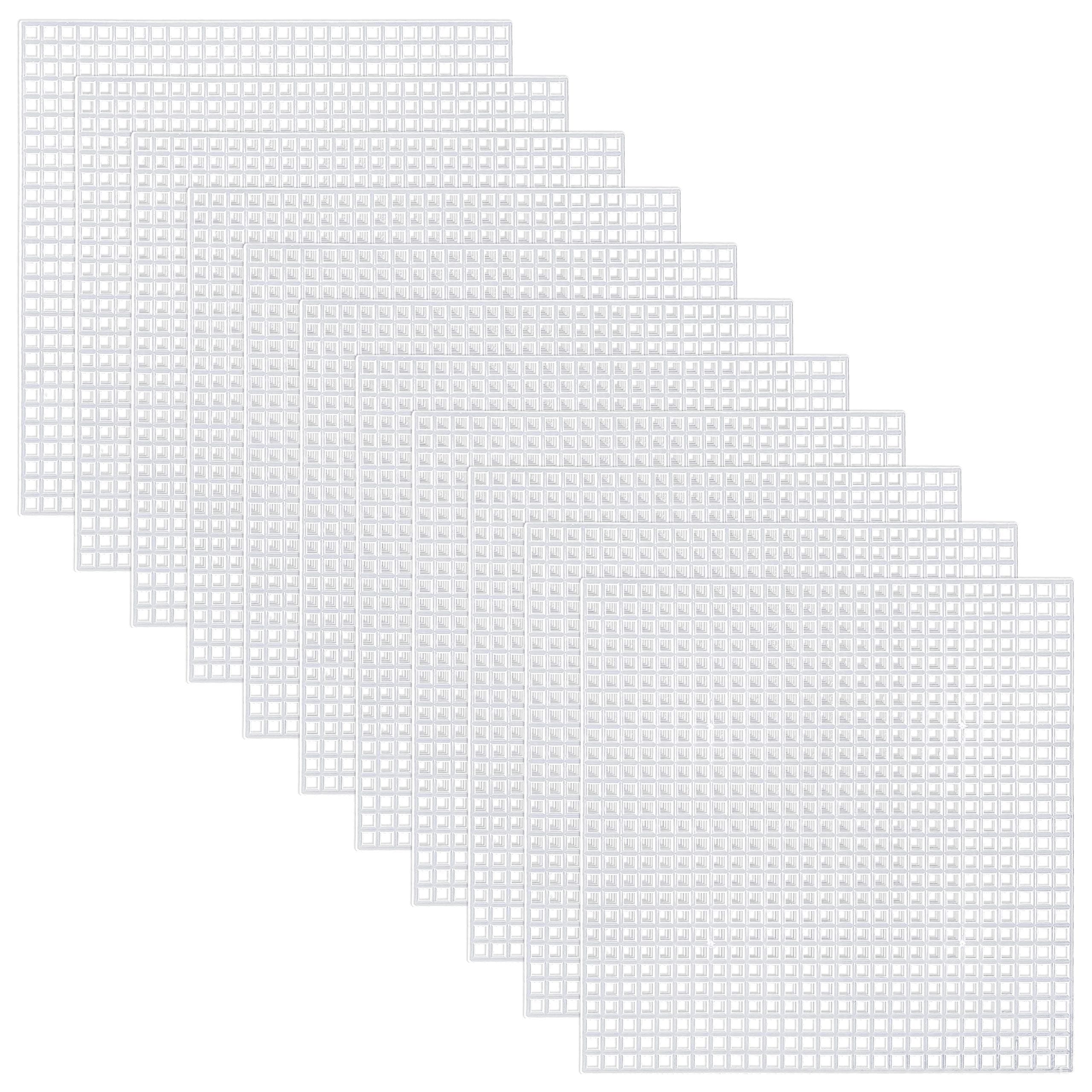 Pllieay 30 Pieces 6 Count Mesh Plastic Canvas Sheets for Embroidery, Acrylic Yarn Crafting, Knit and Crochet Projects (4.1 X 4.1 inch)