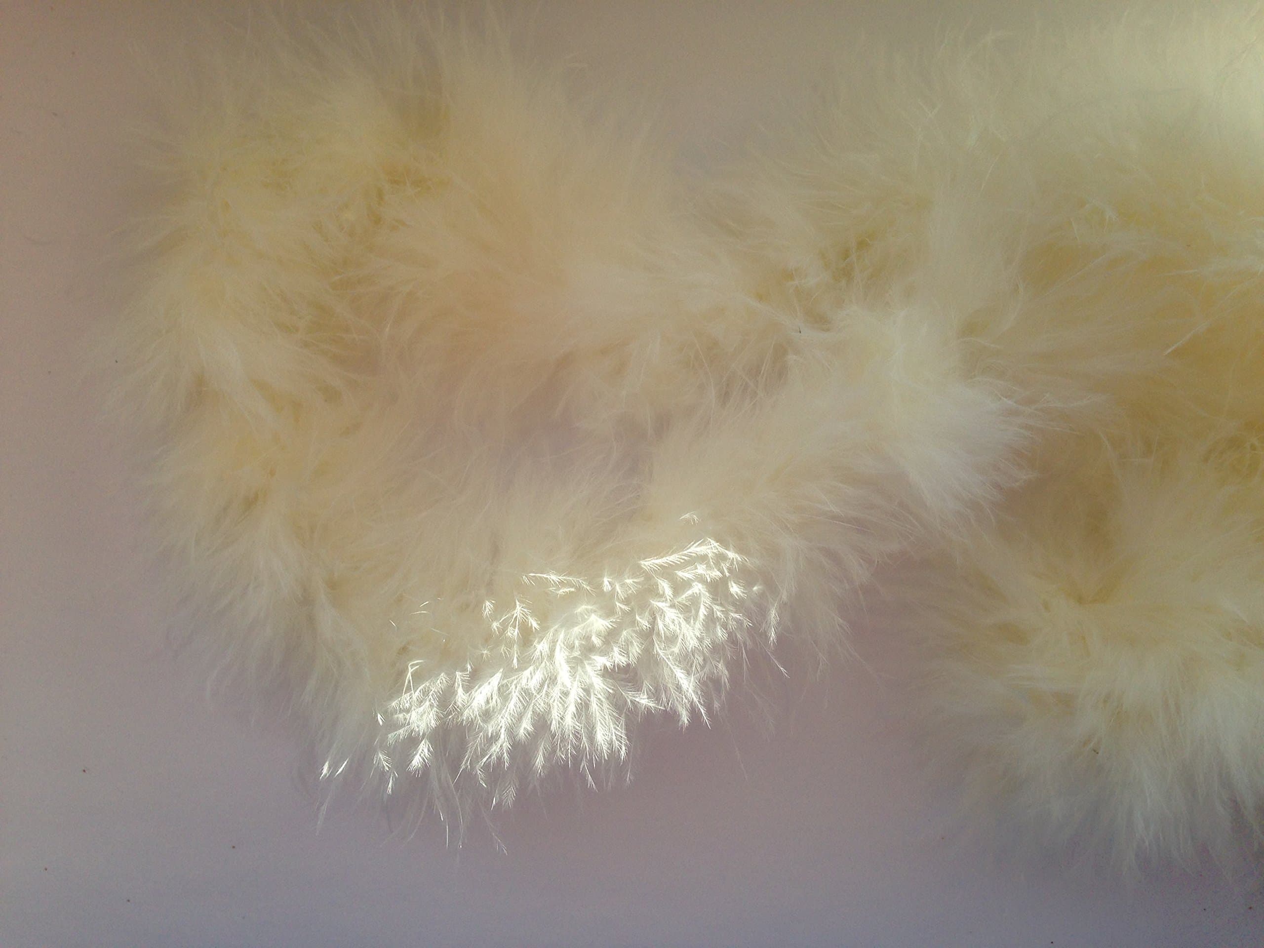 Marabou Feather String Swansdown Fur Trimming Soft Fluffy Trim (Ivory)