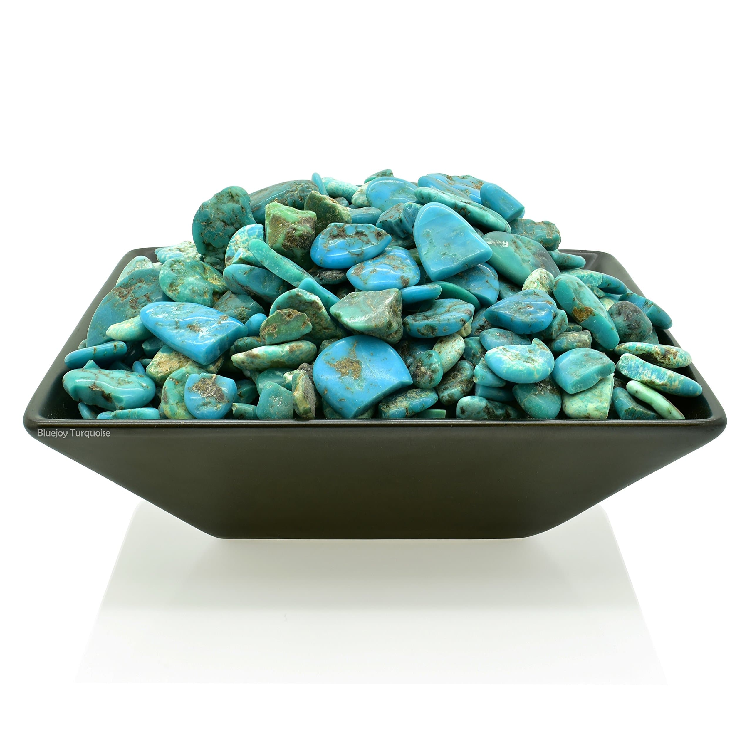 Bluejoy Natural Turquoise Tumbled Pebble Broken Chips for Inlay and Creative Jewelry Design (2 Ounce)