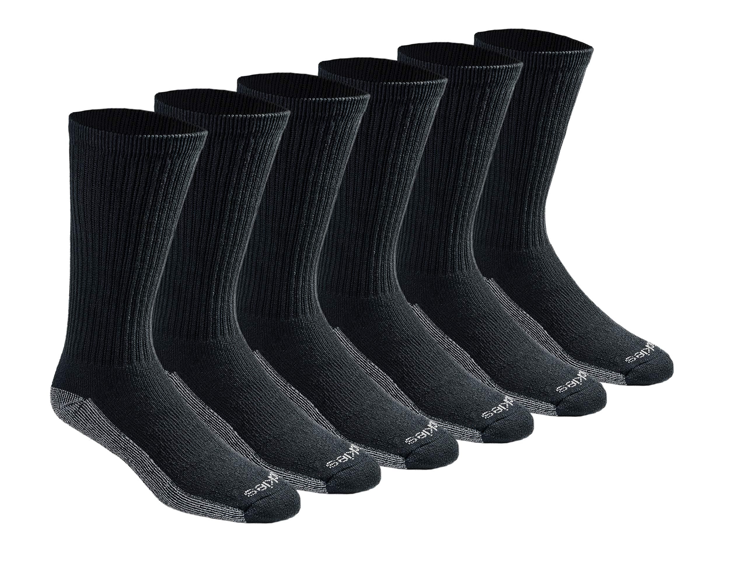 Men's Dri-tech Original Moisture Control Crew Socks Multipack, Black (6 Pairs), Shoe Size: 6-12, Pack of 6