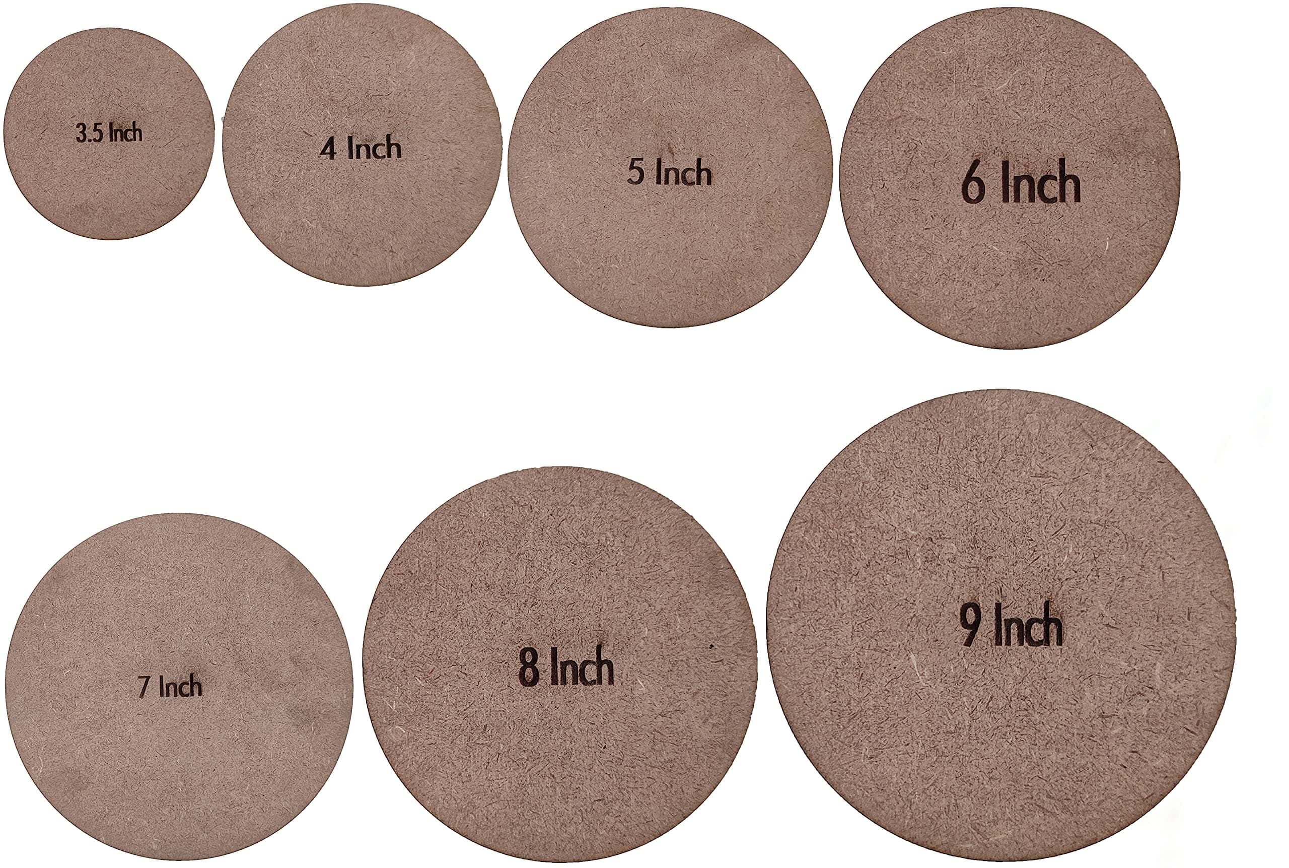 T One Woods Plain Round MDF Coasters for Decoupage/Art & Craft/Painting 12 Piece (3.3mm Thickness (3 inch)
