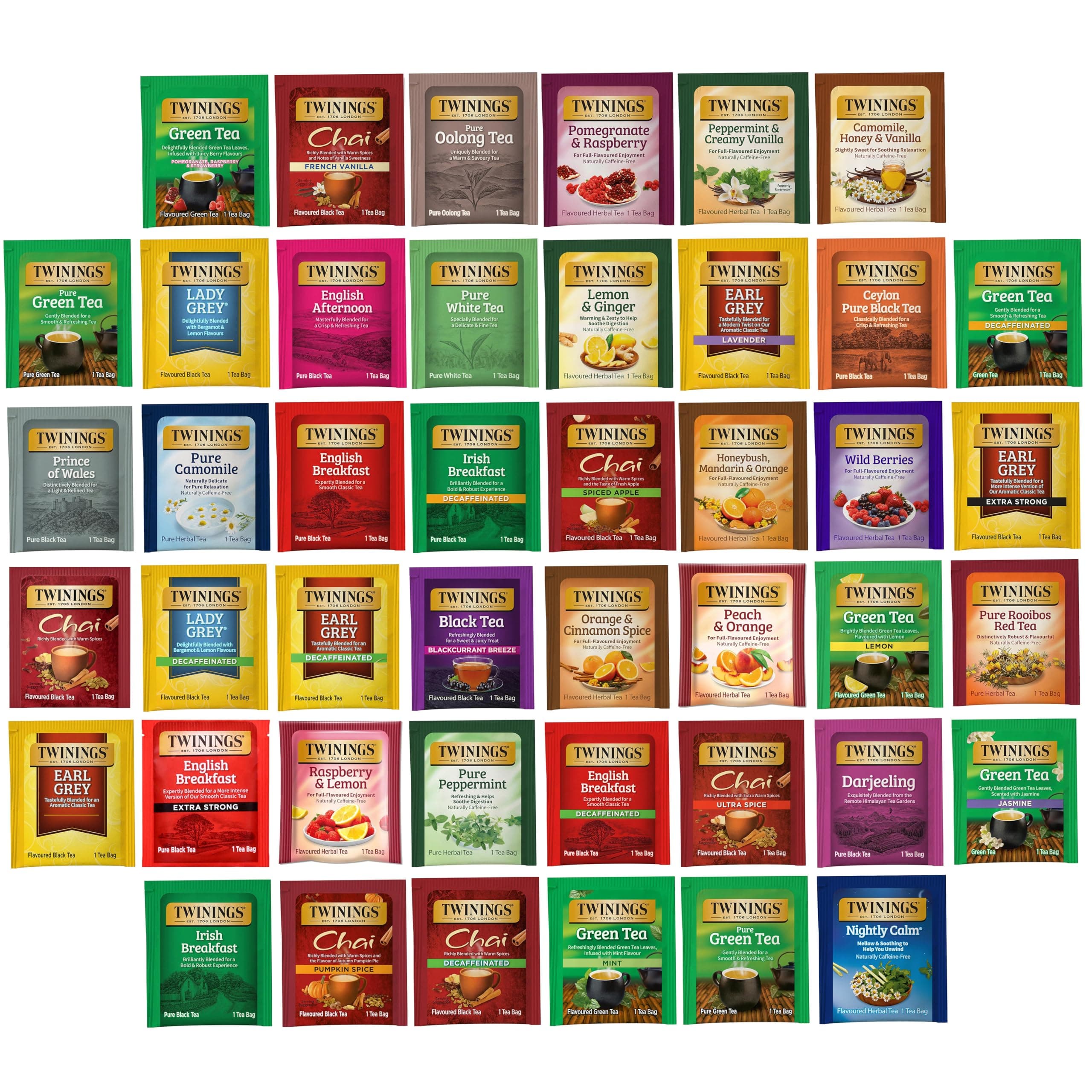 Twinings Tea Bag Sampler Assortment, Variety Pack (88 Count), 44 Unique Flavours for Tea Lovers: Women, Men, Couples, Family, Friends, Coworkers