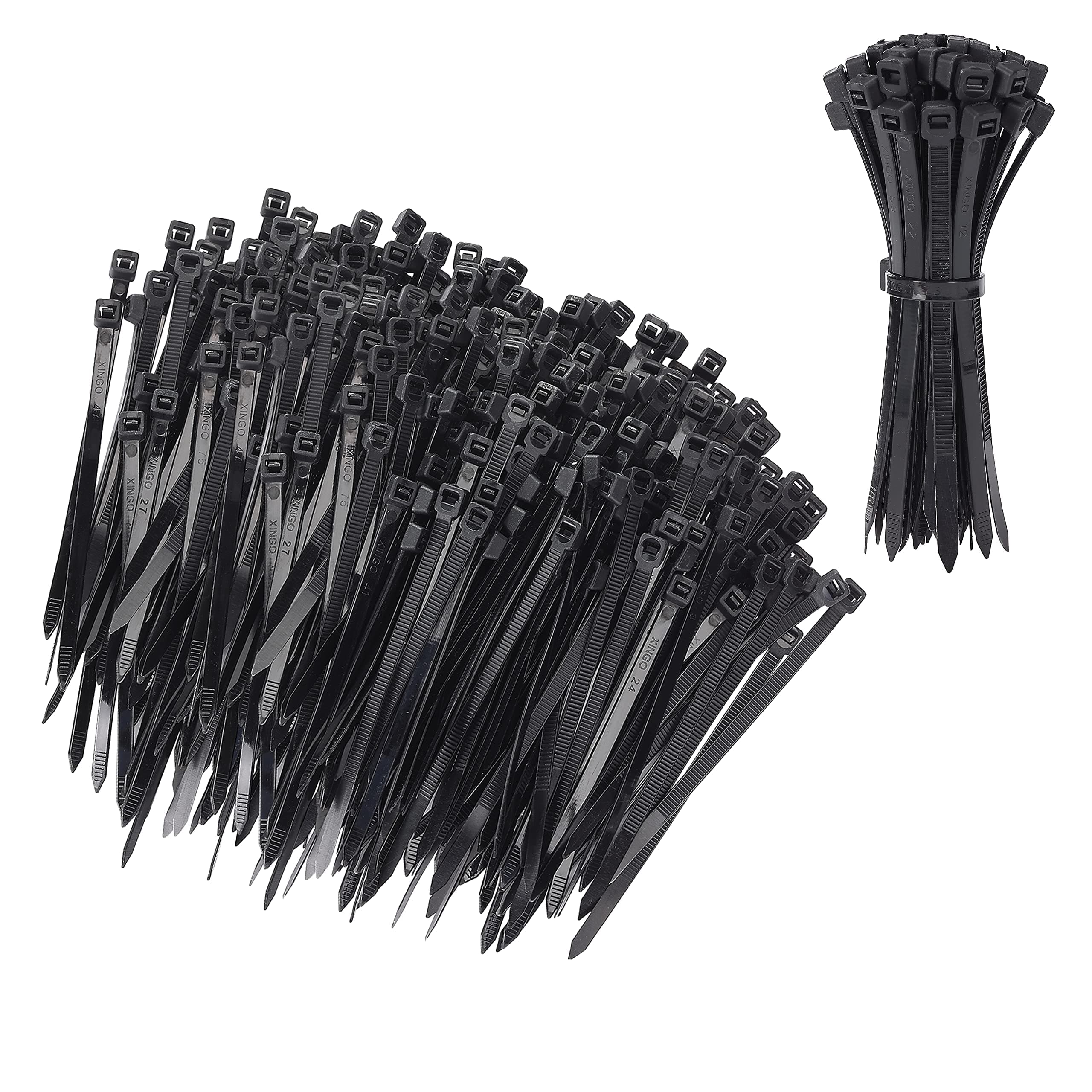 Bates ChoiceBates 200 Pack 4 Inch Cable Zip Ties - Black, Electrical, Tie Wraps, Cord Ties
