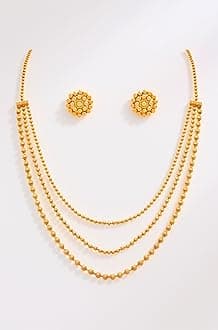 Jewellery for Less Gold Plated Necklace & Earrings Set for Women