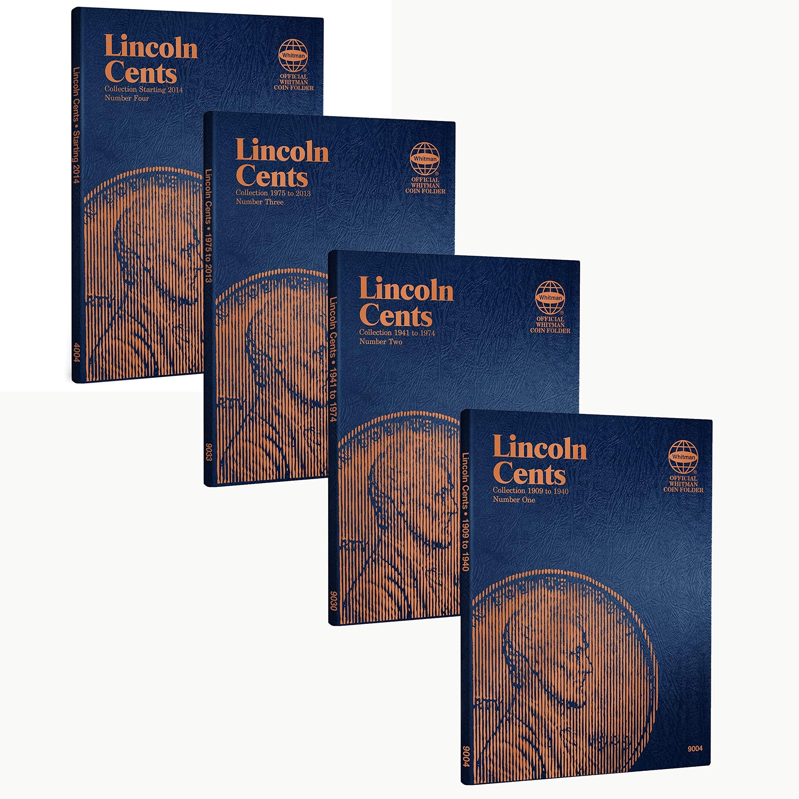 Whitman US Lincoln Cent Coin Folder Four Volume Set 1909 - Date #’s 9004, 9030, 9033, 4004