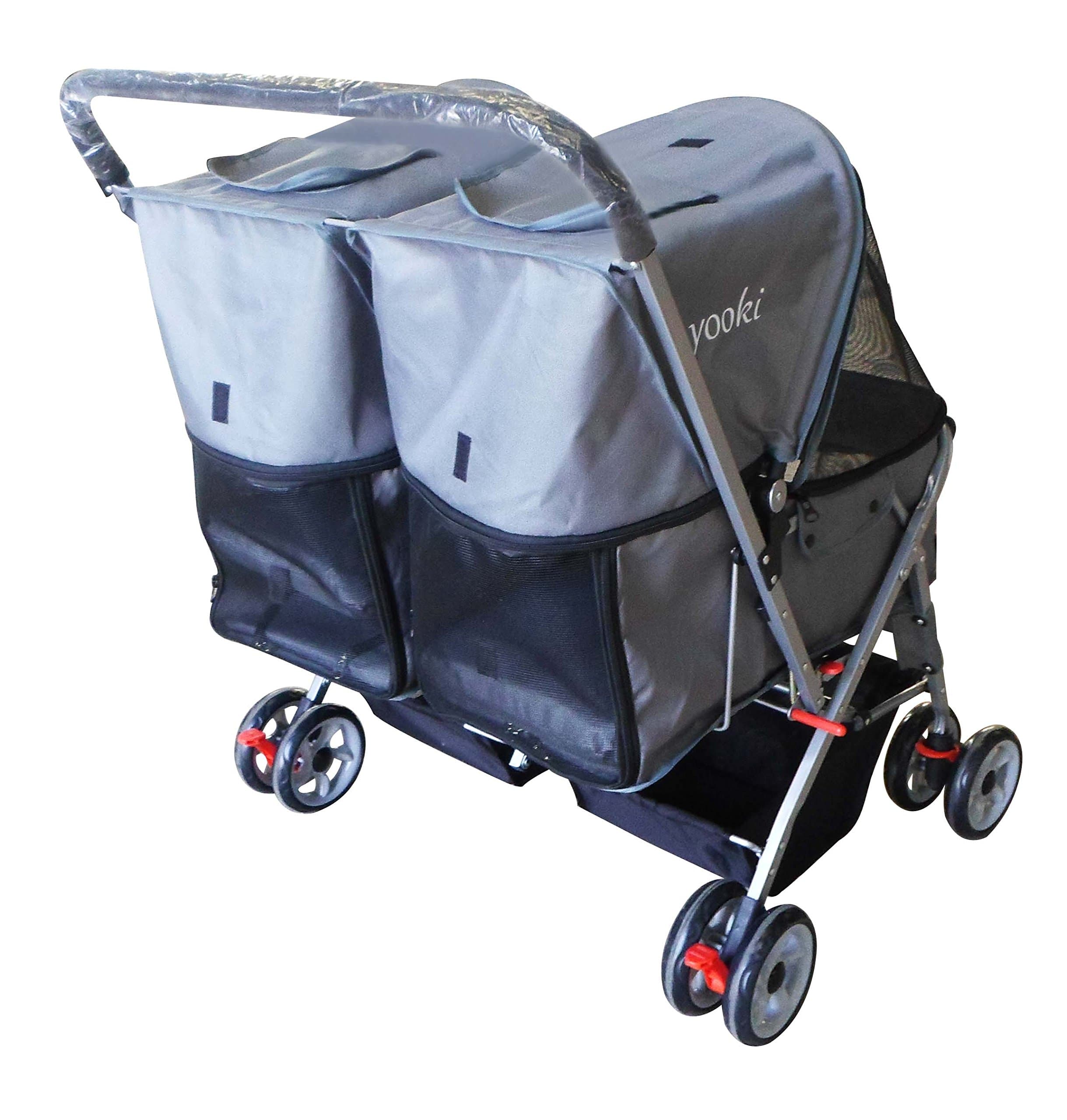 YOOKI P-09GY Double Side Pet Stroller, Gray