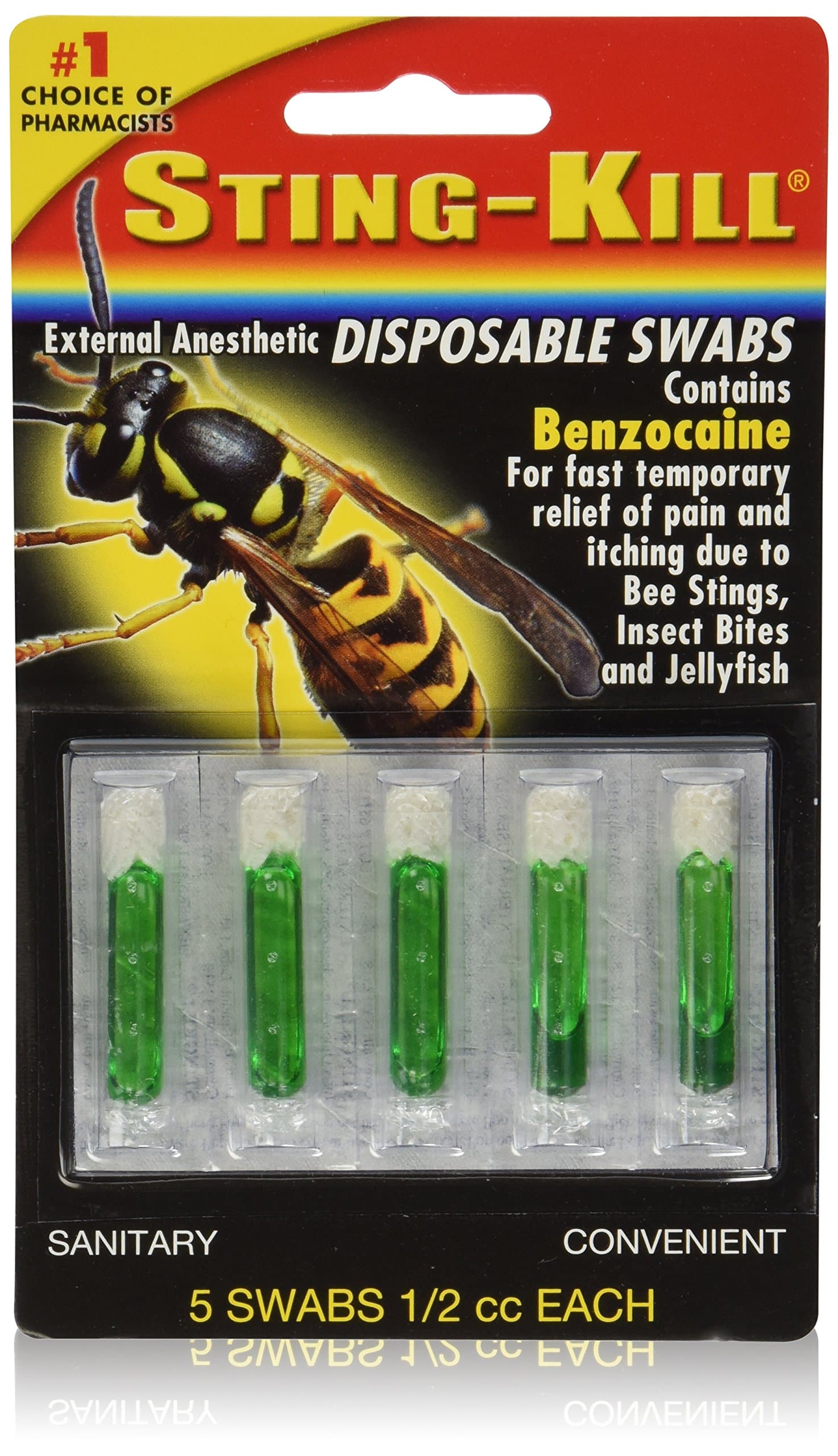 Sting-Kill Disposable Swabs - 5 Ea - Pack of 6