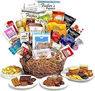 Easter Gourmet Gift Basket with Chocolate, Cookies, Candy, and Snacks. Hand-Crafted with premium foods for Kids, Men, Women, Friends, Family, and Teens (33 Piece)