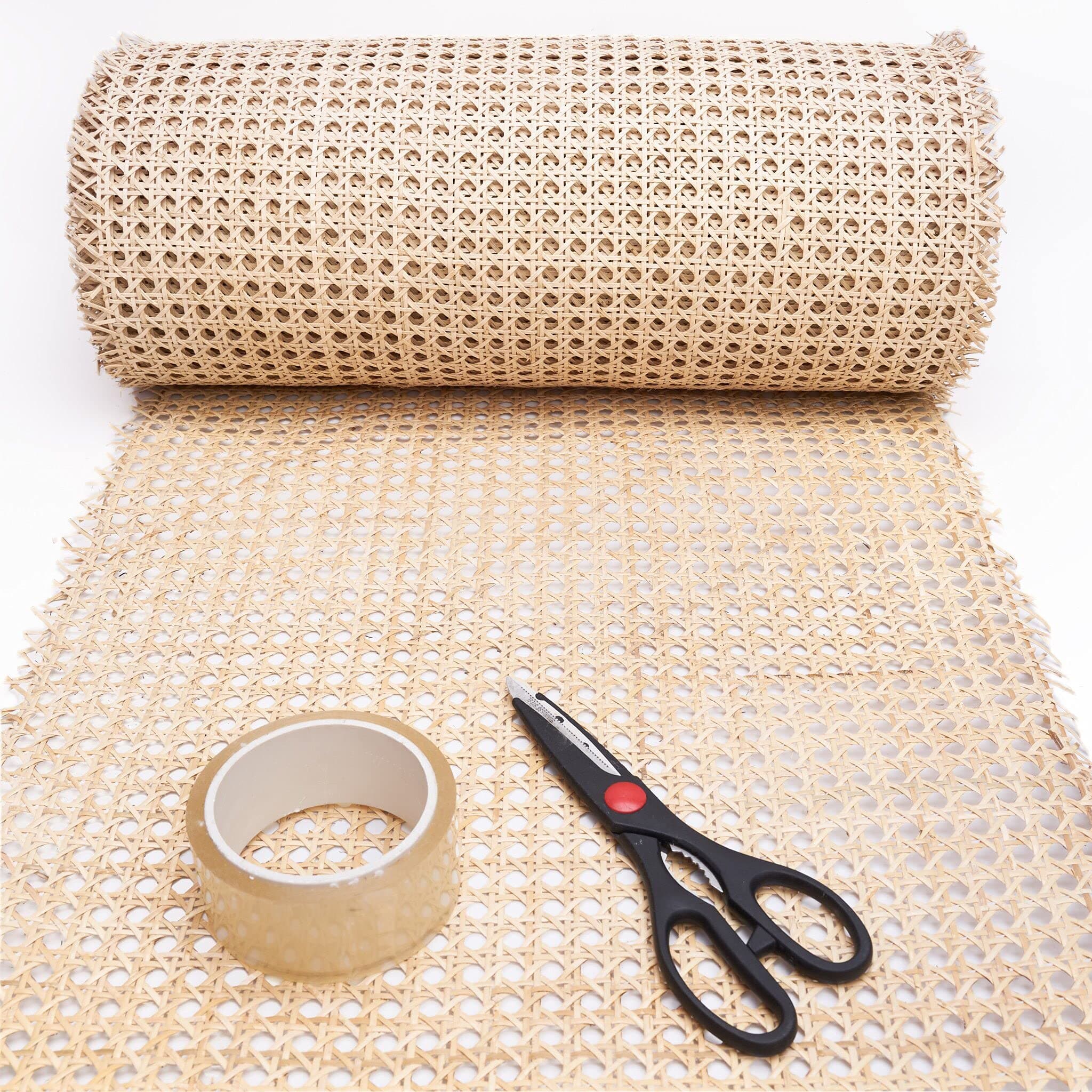14" Width- Mesh Pre-Woven Cane - Rattan Cane Webbing roll -Net Open Weave Wicker Cane Webbing Material for Cabinet, Door