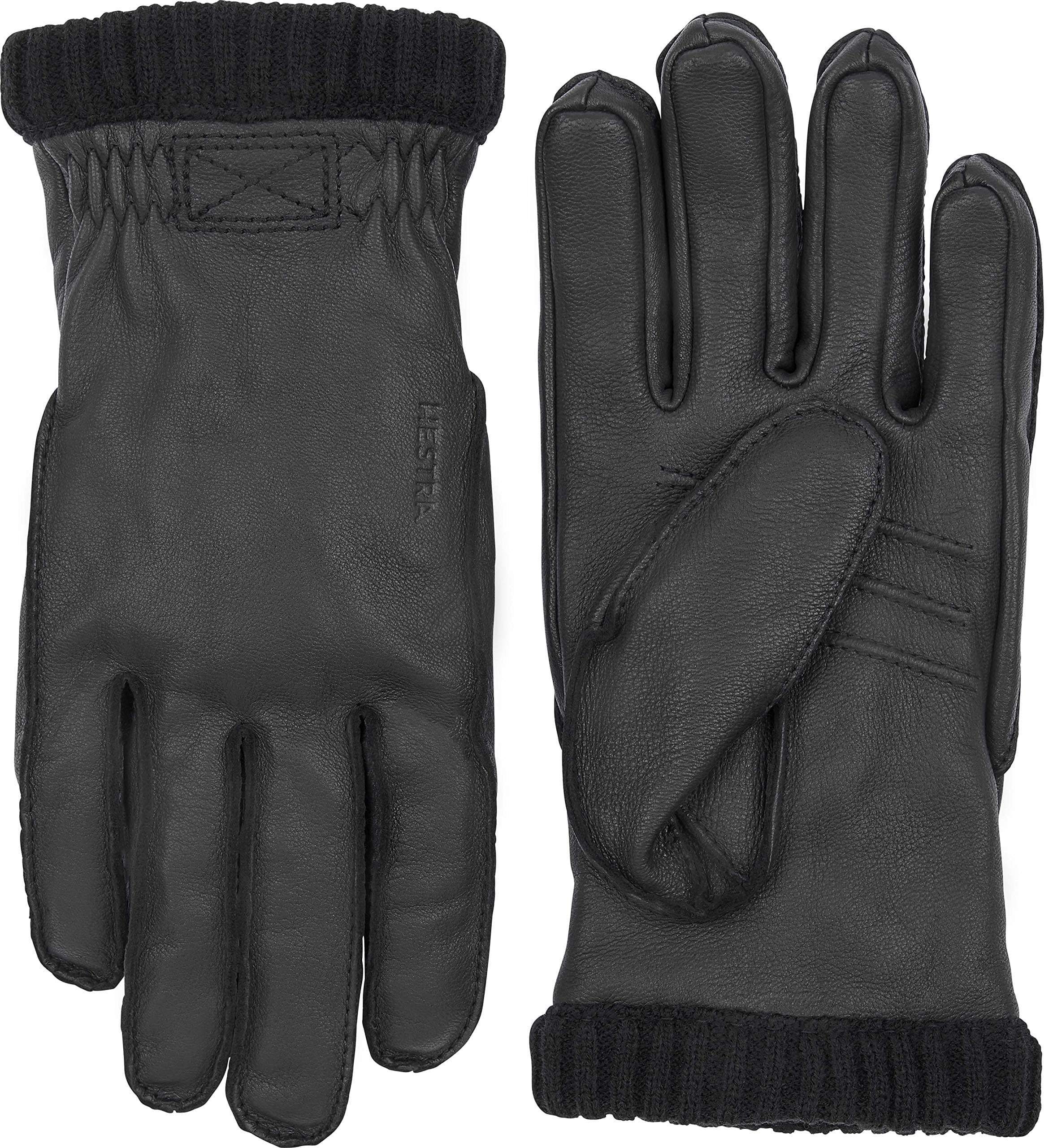 HESTRADeerskin Primaloft Rib Gloves, Black, 9