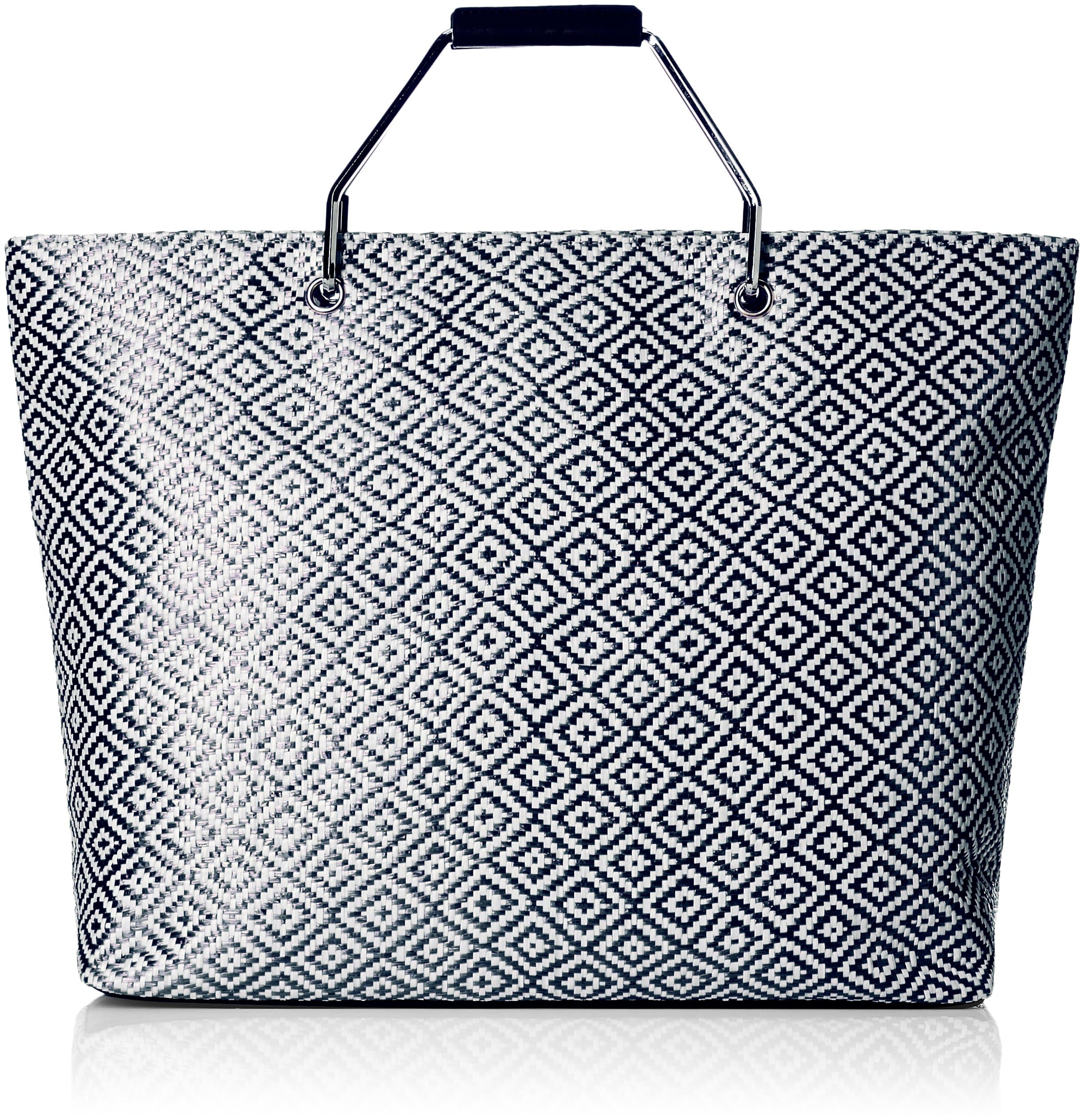 [Legato Largo] tote bag bracket handle weaving pattern tote bag LC-C2491 BK black