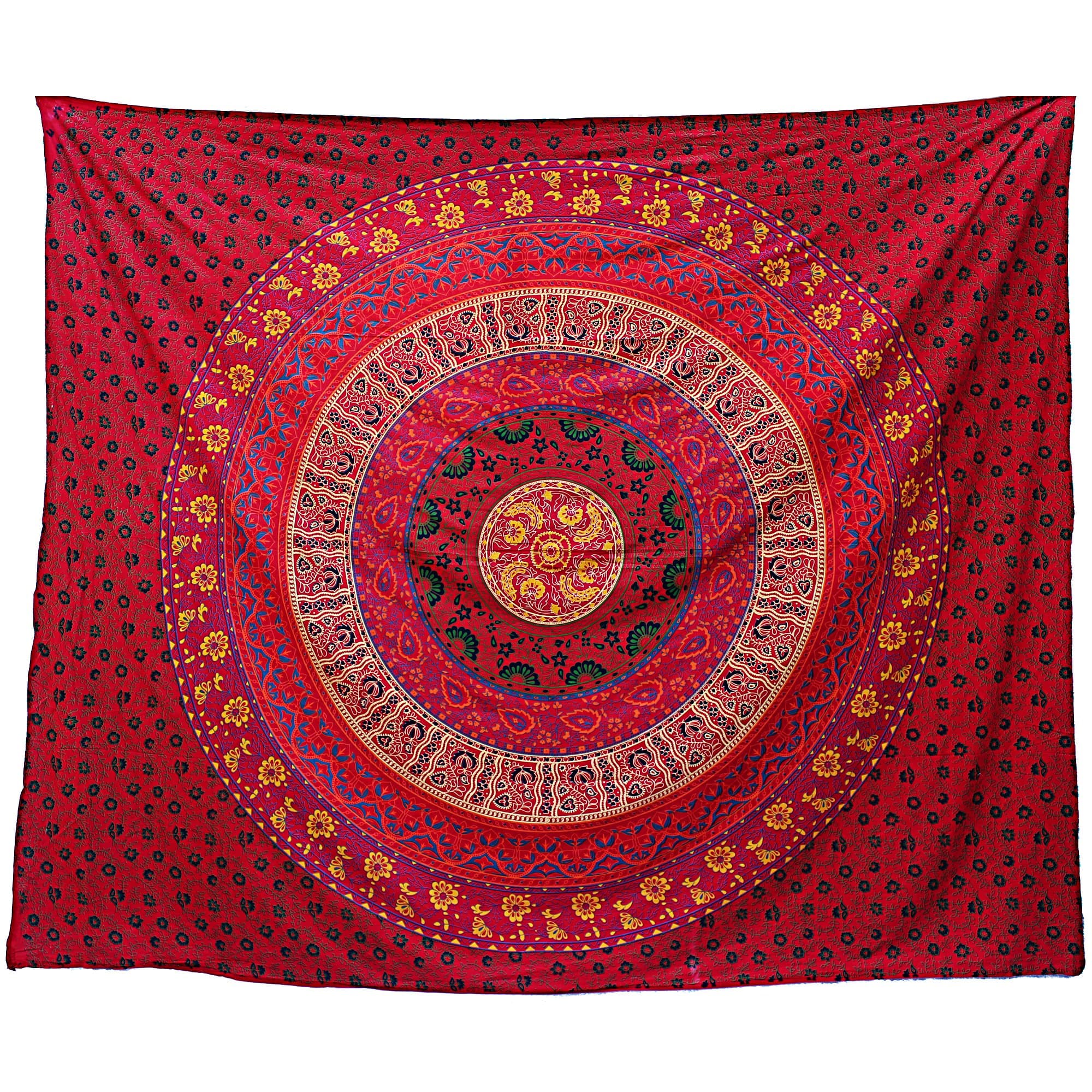 Tapestry Wall Hanging Red Hippy Throw Indian Mandala