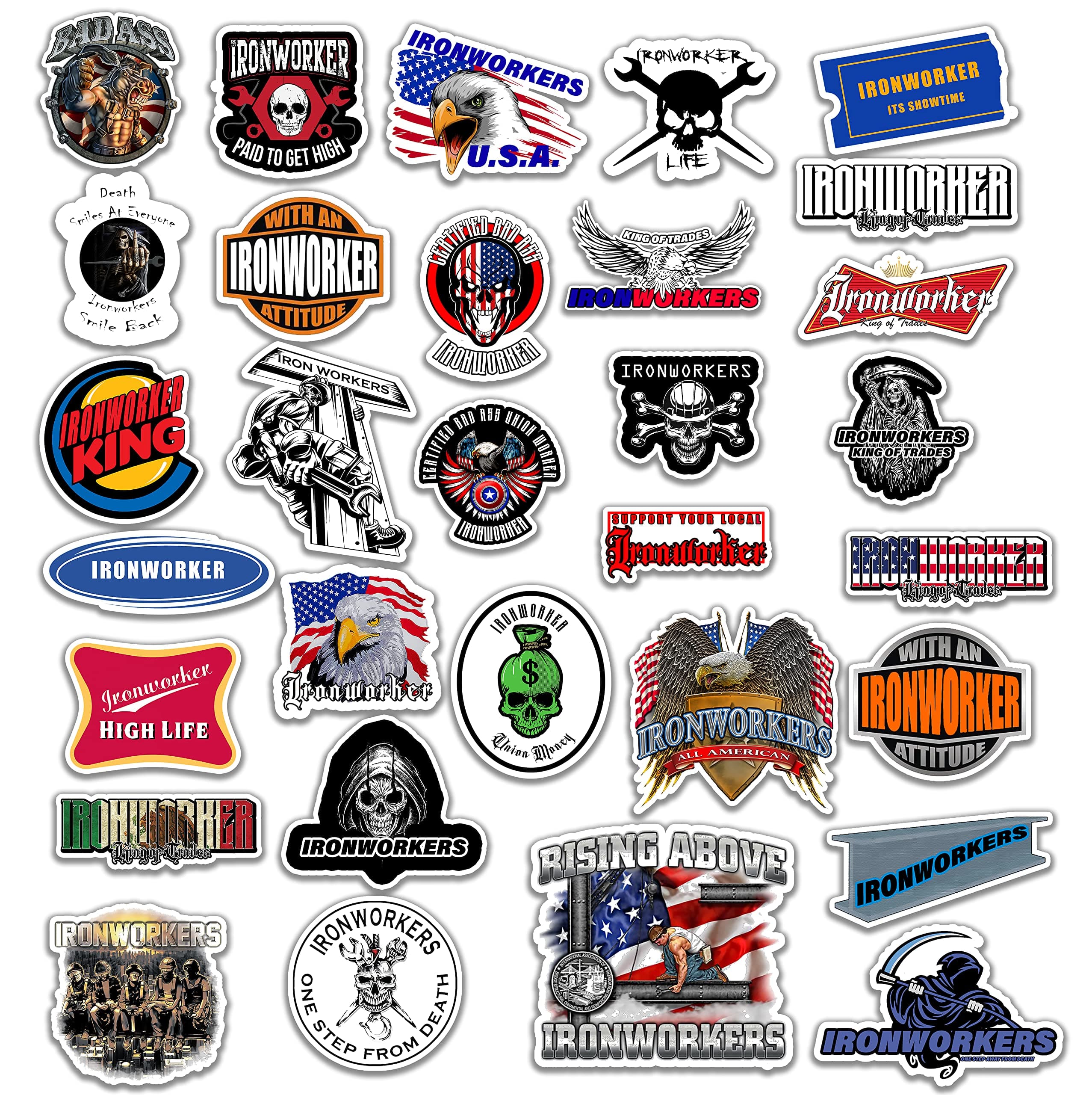 Ironworker 17 Sticker Pack Vinyl Hard Hat Hardhat Stickers