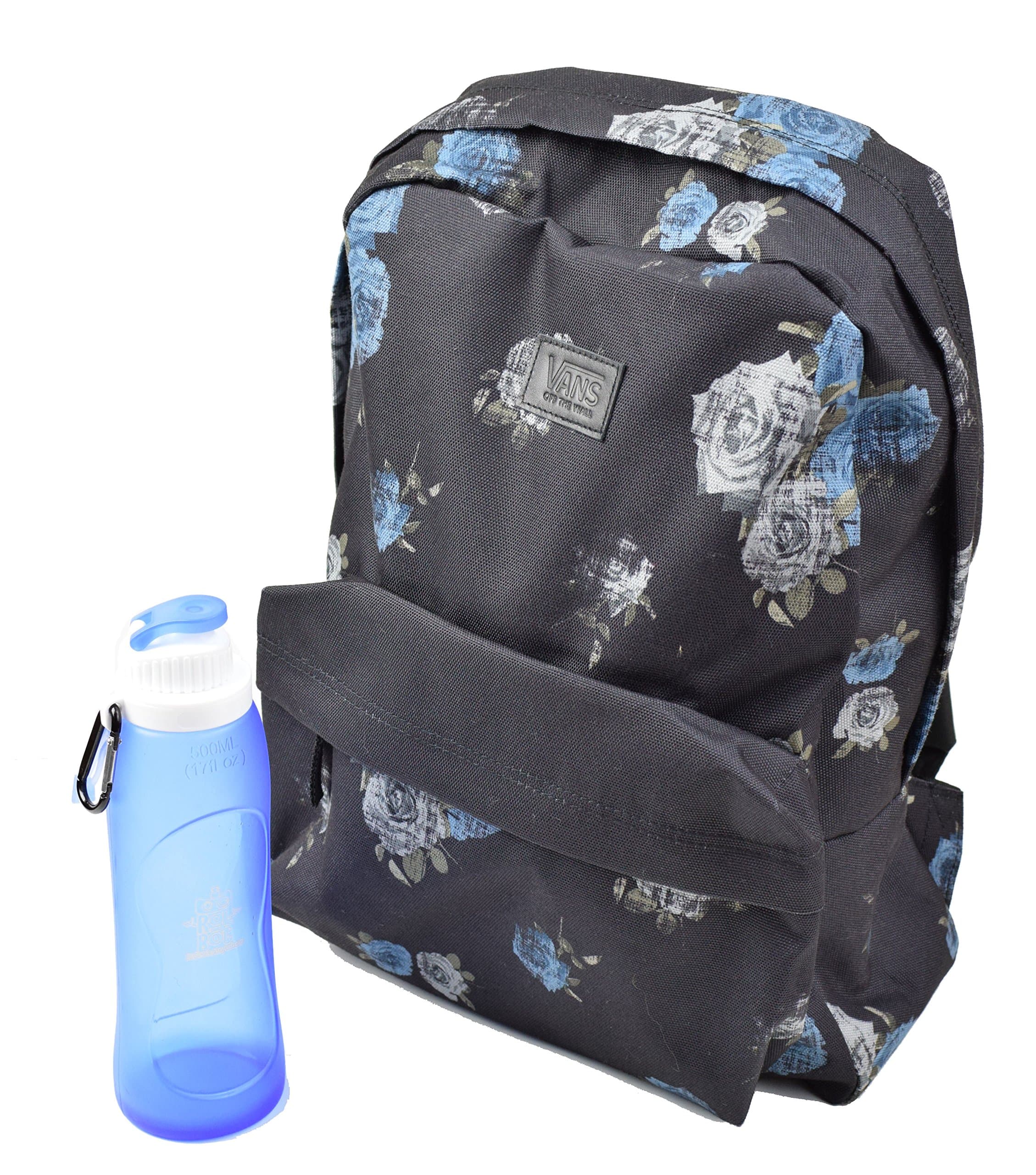 Vans Rosette Backpack Bundle With Rol-Bot Water Bottle