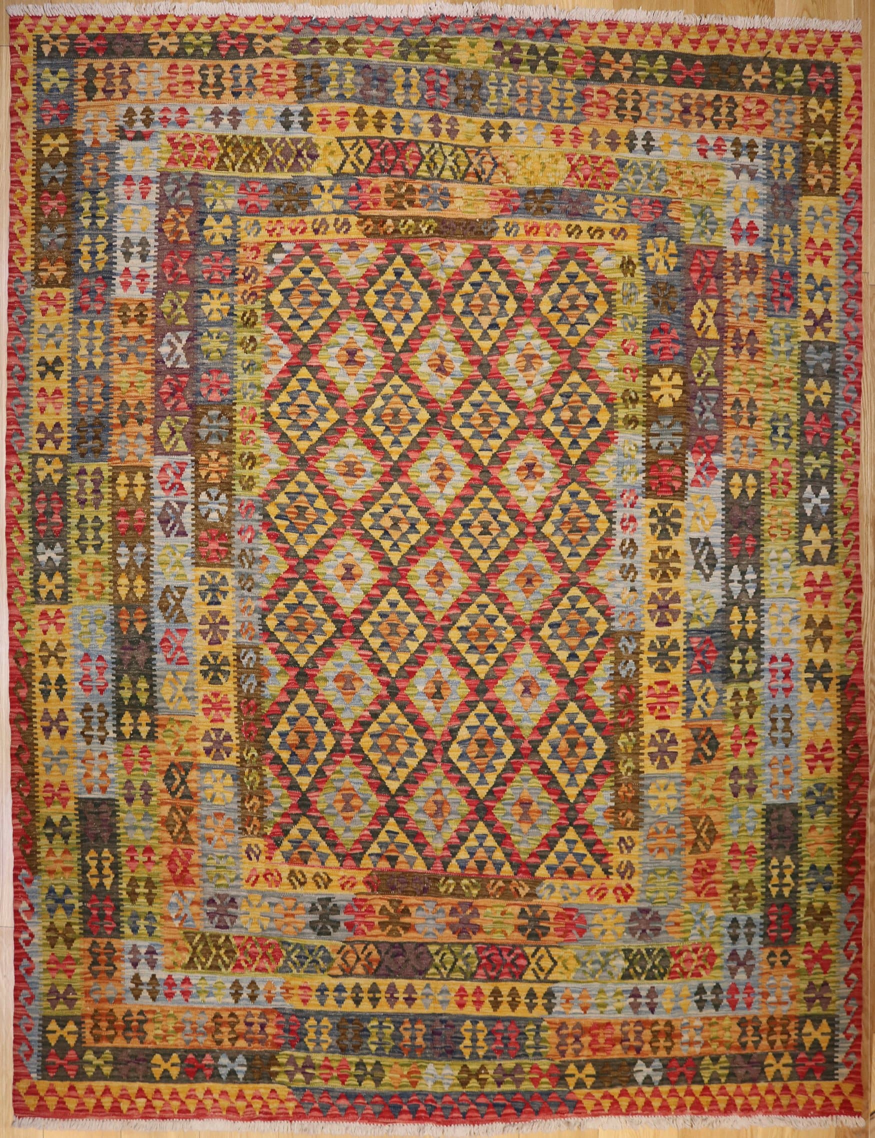 New Afghan Kilim Rugs - Size cm:233 x 201 Code R8883
