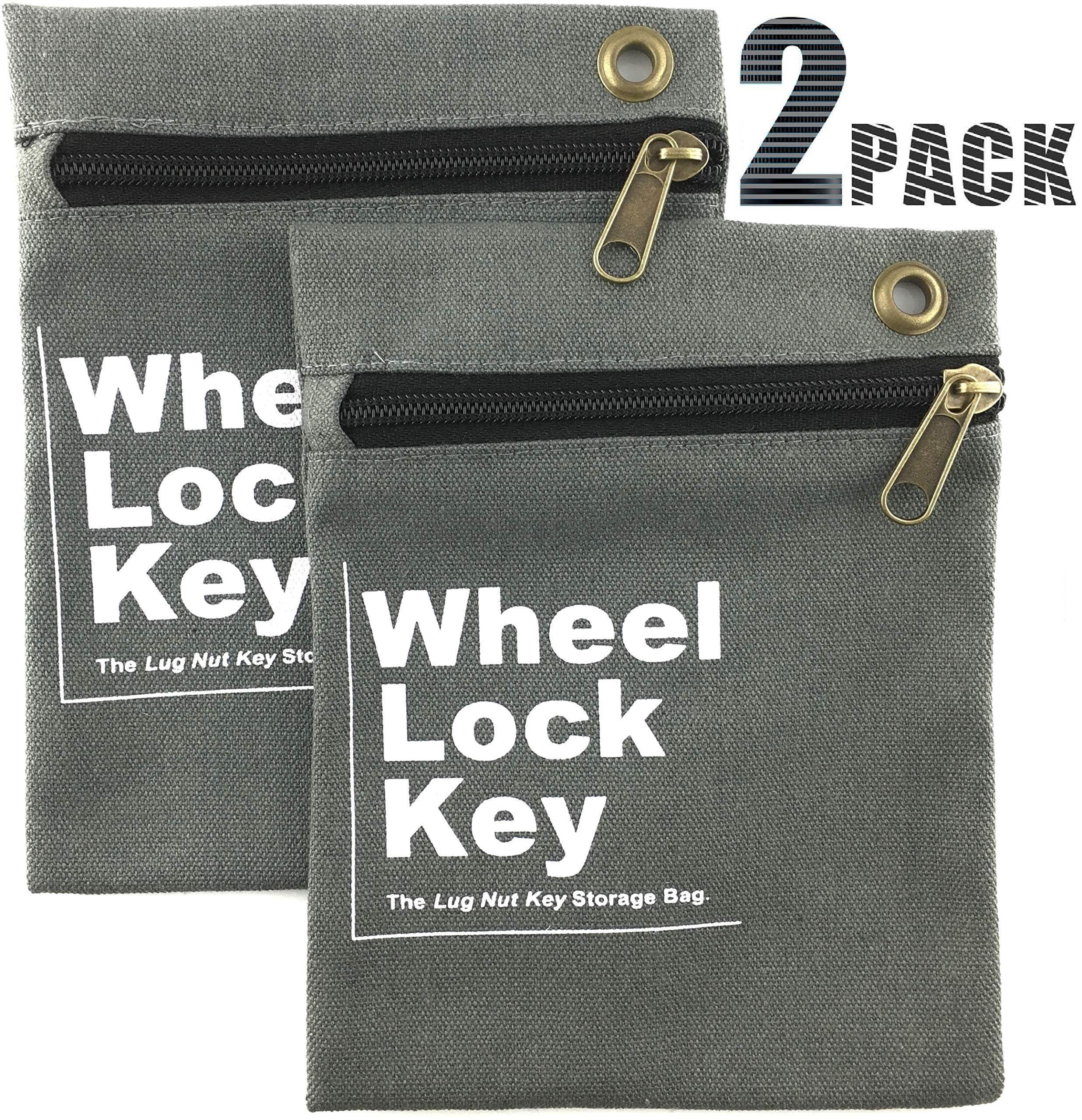 Wheel Lock Key Storage Bag - Easily and Safely Keep Your (Wheel Locks, Locking Wheel Lug Nuts, Wheel Lug Nut Key, Spare Wheel Lug Nuts, Wheel Lock Key) in One Place (2 Pack)