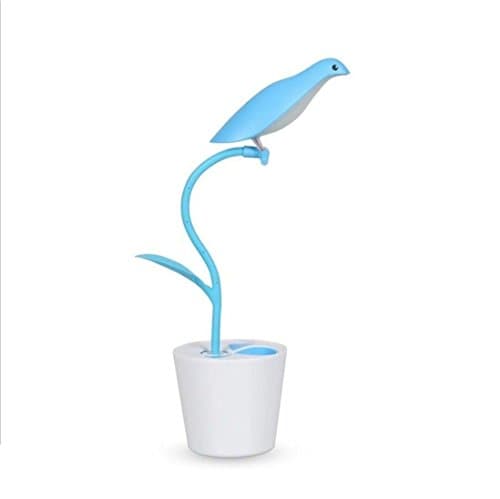 Childrens Reading Lights Rechargeable LED Table Study Lamp Dimmable Touch Sensor Switch,USB Charging Flexible Gooseneck Pen Holder for Kids (Blue)