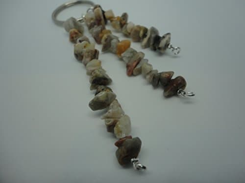 Crazy Lace Agate Gemstone Chip Multi Strand, Bag Charm Keychain