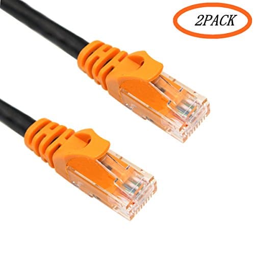 A.P 1m Ethernet Gigabit Lan Network Cable 2 PACK - (RJ45) Advanced CAT.6 - 10Gbps 600MHz |10/100/1000Mbit/s | Patch cable | UTP | compatible with CAT.5 / CAT.5e , Switch/Router/Modem/Patch panel / Access Point / patch fields - Black