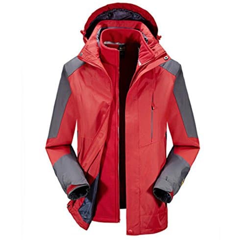 Men's Jacket An Outdoor Three-in-one Two-piece Jacket Plus Velvet Thickening Mountaineering Shirt,RED-4XL