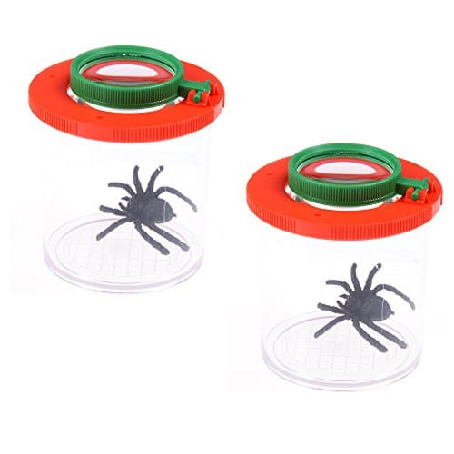 WuliRose 2 Pcs Insects Viewer Double-lens Magnifying Bug Viewer Jars for Kids School Field Work
