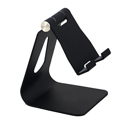 Phone Tablet Holder ,Meeaja Adjust iPad Stand Multi- Angle Portable Desktop Holder Dock for iPhone X 8 7 Plus,iPad mini iPad Air, Samsung Galaxy, Fire Tablet and other device (Black)