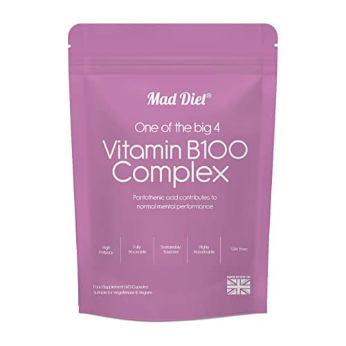 Mad Diet Vitamin B100 Complex High Strength Formula – Practitioner Quality – 60 Caplets