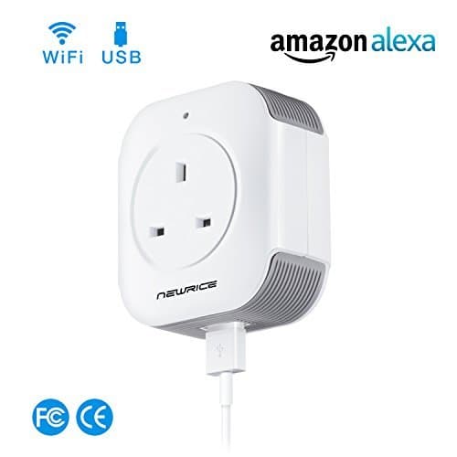 WiFi Smart Plug, MEAMOR Wireless Smart Socket Outlet ,USB Port, Works with Amazon Alexa, Timing Function, No Hub Required ,Remote Control Your Devices Anywhere (UK Plug) (1pack)