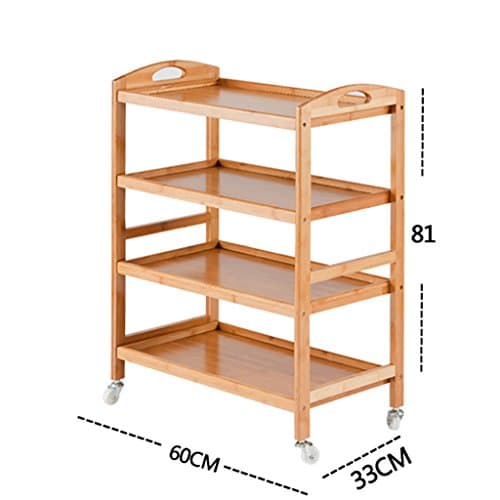 kitchen shelf Kitchen Clips Shelf / Movable Wheel Drive Trolley Floor / Shelf Shelf Storage Pot Rack kitchen storage racks ( Size : 33*60*81cm )