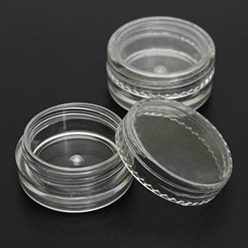 QMY 50PCS Plastic Round Mini Empty Storage Case Box or Nail Art Gems Rhinestone Powder