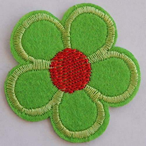 Light green flower patch - iron-on or sew-on - 5cm (50mm)