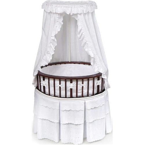 Cherry Elite??? Oval Bassinet with White Eyelet Bedding