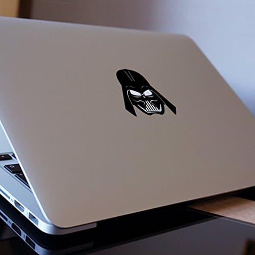 DARTH VADER HEAD Apple MacBook Decal Sticker (17", Black)