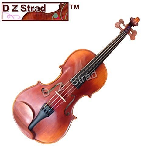 D Z Strad Model 220 Violin with Dominant strings, bow, case, rosin and shoulder rest-Open Clear Tone (1/8 - Size)