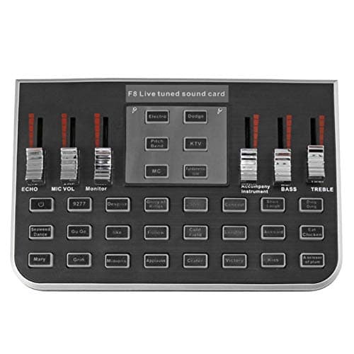 F8 4 Modes Studio Audio Mixer Microphone Webcast Entertainment Streamer Live Sound Card for Phone Computer PC