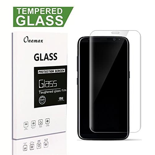 Onemax Samsung Galaxy S8 Tempered Glass Screen Protector, 9H 3D Curved Edge,Anti Fingerprint, Anti-scratch Easy Bubble-Free Installation for Galaxy S8 - Clear