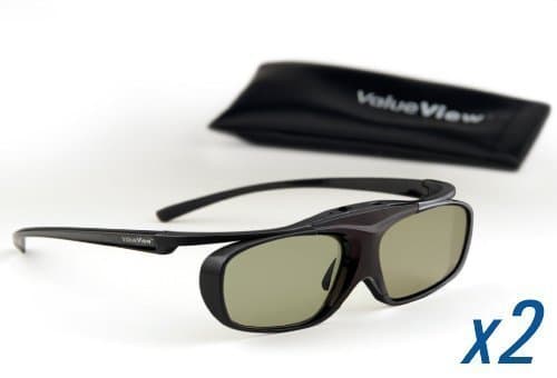 SHARP-Compatible ValueView® 3D Glasses. Rechargeable. TWIN-PACK