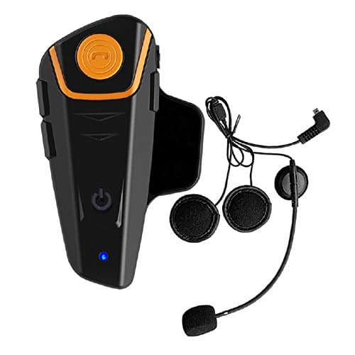 Motorcycle Communication Systems,BT-S2 Motorcycle Intercom Bluetooth Headset Water Resistant Motorbike for 2 or 3 riders and 2.5mm Audio for Walkie Talkie MP3 player GPS Hands Free FM radio (Single)