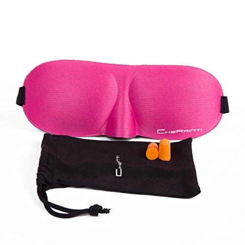 Sleeping Mask Blindfold-Comfortable Performance For Travel,Hotel,Sleeping,Naps With Carrying Pouch & Ear Plugs-Shocking-Pink