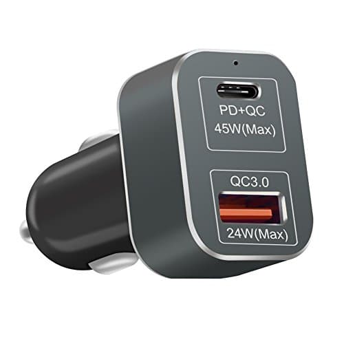DEGOL Car Charger with USB Type C PD 2.0 And QC3.0,Dual Port 45W for MacBook / Pro, Nintendo Switch, iPhone X / 8 / 8Plus, Samsung Note 8 and More